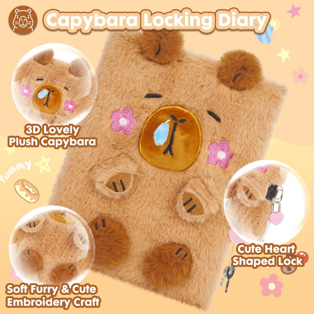 YOYTOO Capybara Diary dimensions 6.65 by 8.43 by 1 inch, portable writing companion.