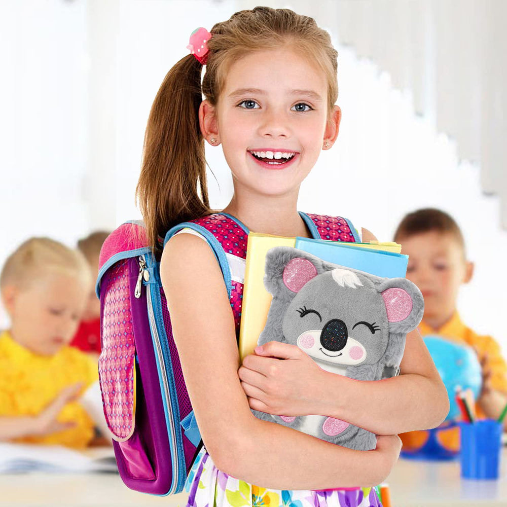 YOYTOO Koala Diary embroidered glitter details enhance a magical look.
