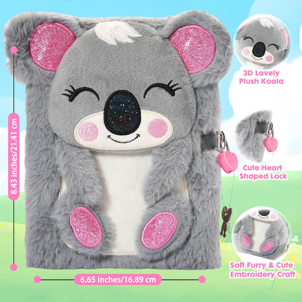 YOYTOO koala diary with lock secures private notes and memories.
