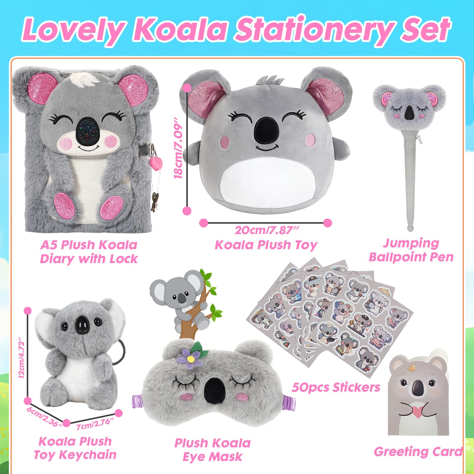 YOYTOO koala plush pillow for cozy naps and hugs.