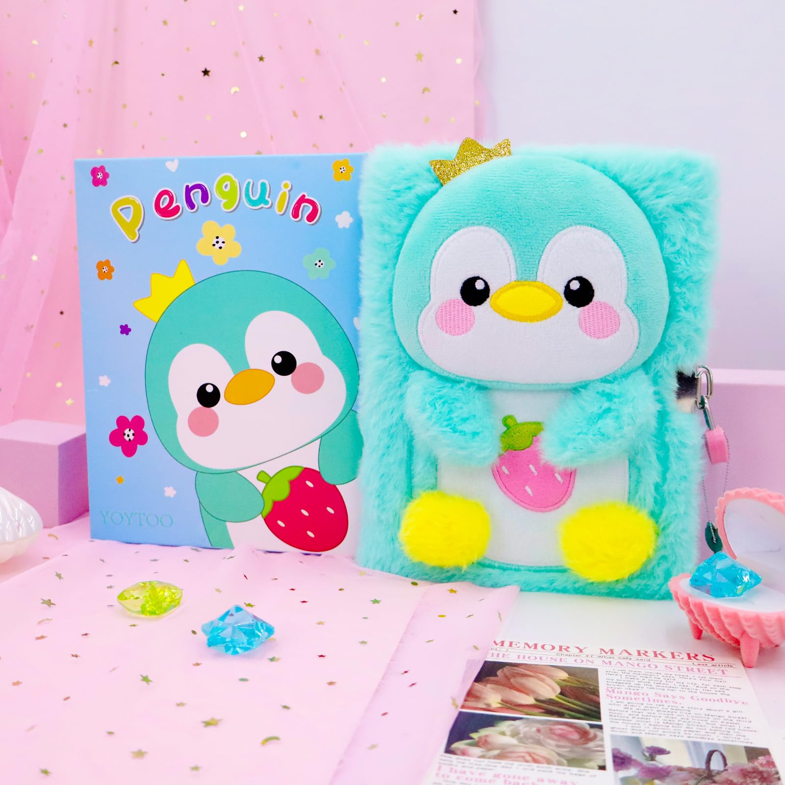 YOYTOO penguin diary with lock and keys for secure notes