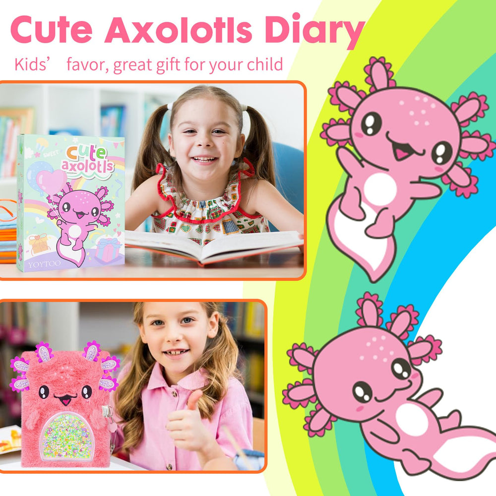 YOYTOO plush axolotl journal for kids bedtime journaling and doodling