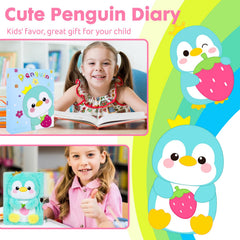 YOYTOO plush penguin diary showing soft furry texture