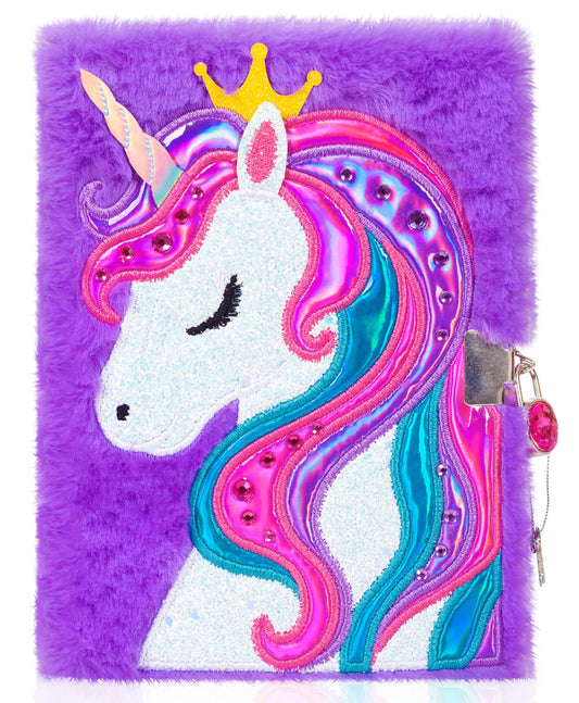YOYTOO Unicorn Diary plush cover provides a soft, comforting writing feel for kids.
