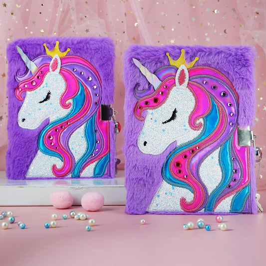 YOYTOO Unicorn Diary rose-shaped lock adds secure access to memories.