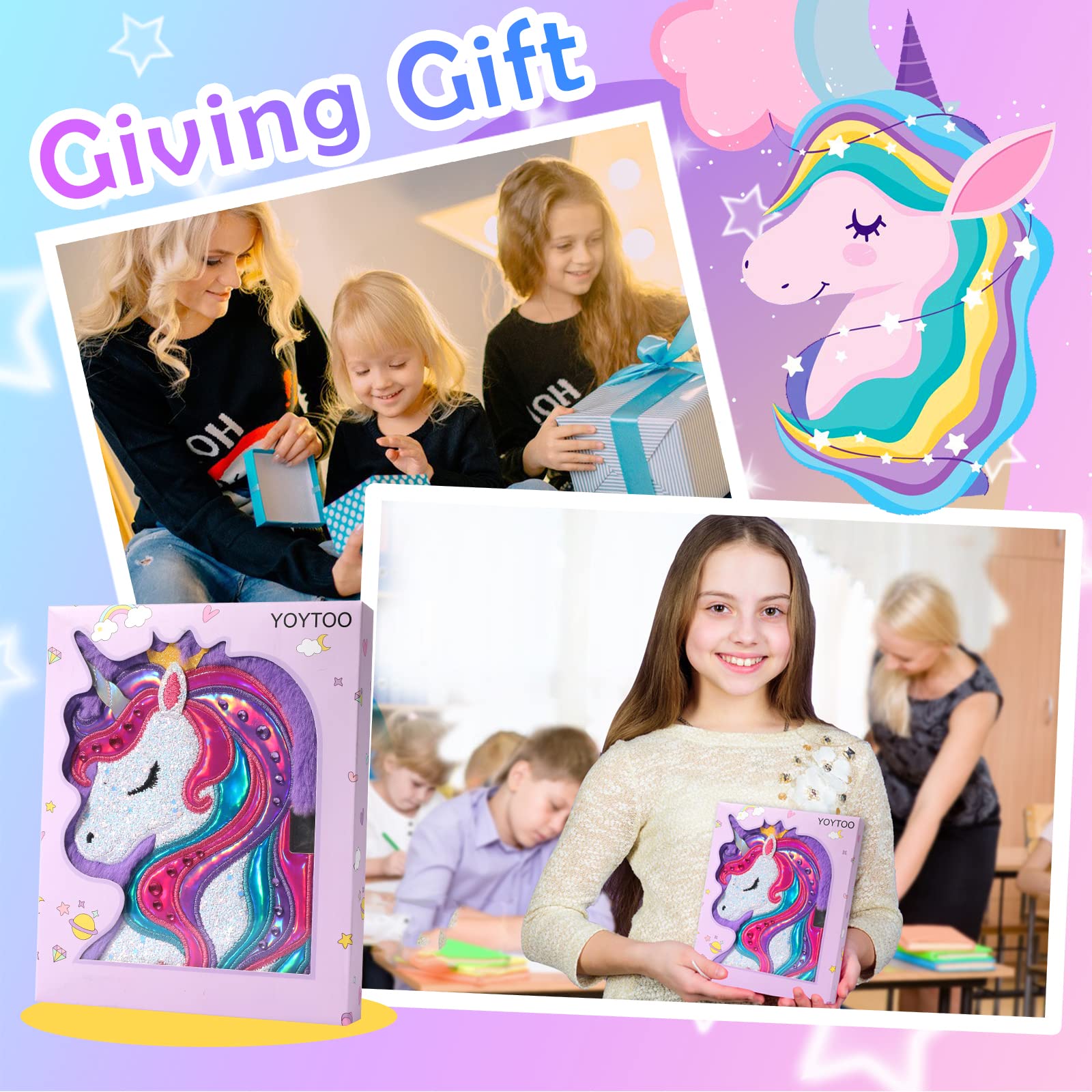 YOYTOO Unicorn Diary silver keys provide simple, reliable diary access for young writers.