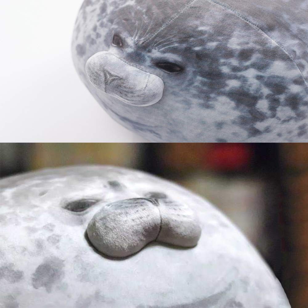 YOZATIA Chubby Blob Seal Pillow resting on a sofa as a cute decor piece
