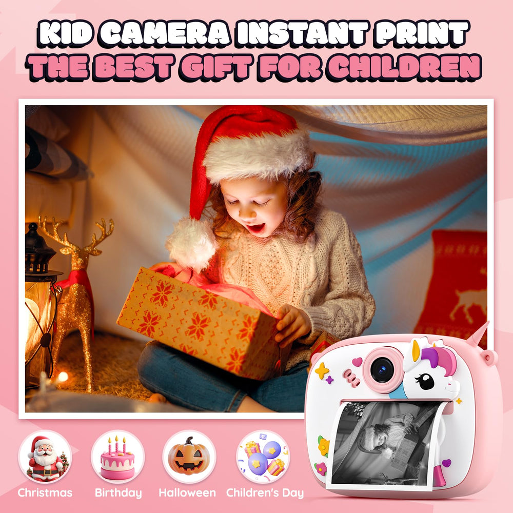 YOZISS Kids Camera Instant Print back view highlighting compact travel-friendly design