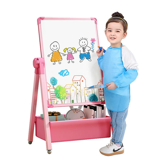 Yozoia kids art easel pink, double-sided for drawing and learning