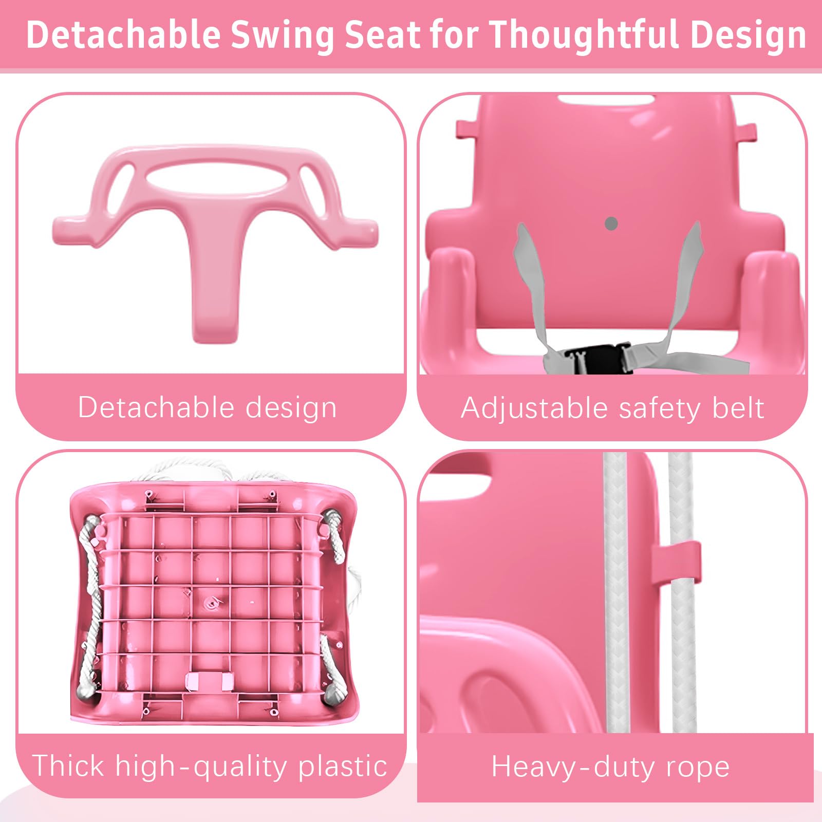 Yozoia swing uses durable materials for long-lasting play and safety.