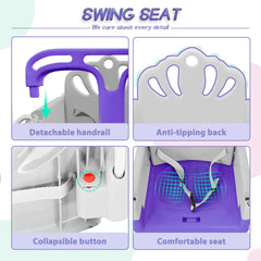Yozoia purple toddler swing with padded seat for gentle rocking