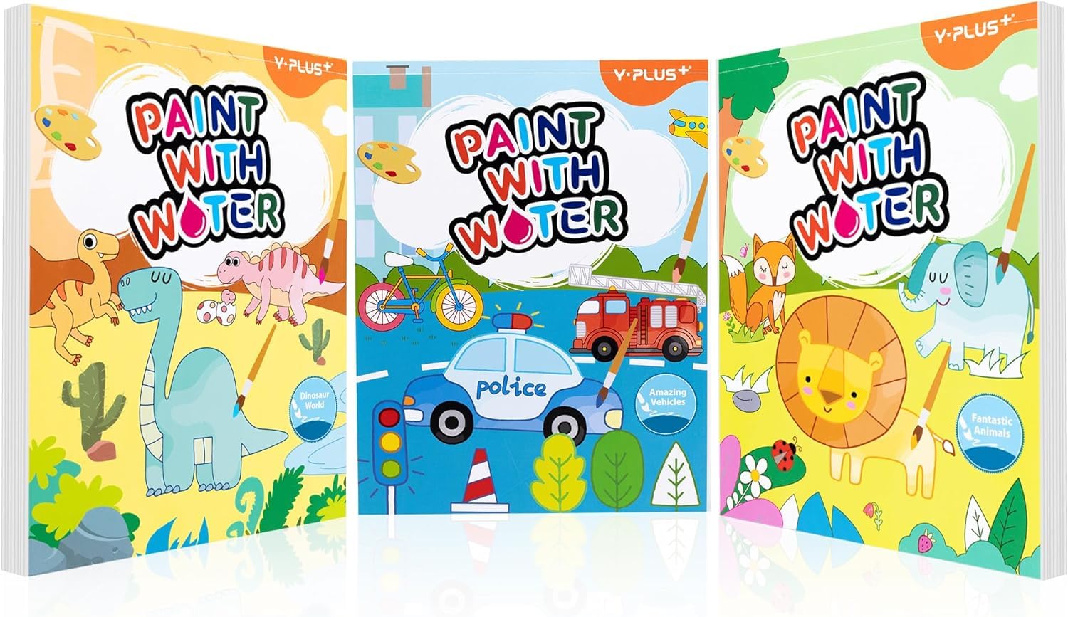 YPLUS Paint with Water book cover, kid-friendly design for mess-free coloring.