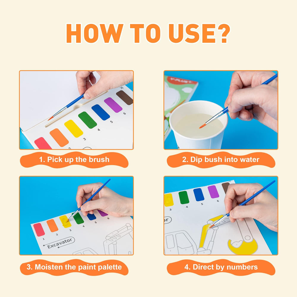 YPLUS Paint with Water brush-pen demonstrates smooth filling for small hands.