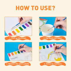 YPLUS Paint with Water brush-pen demonstrates smooth filling for small hands.