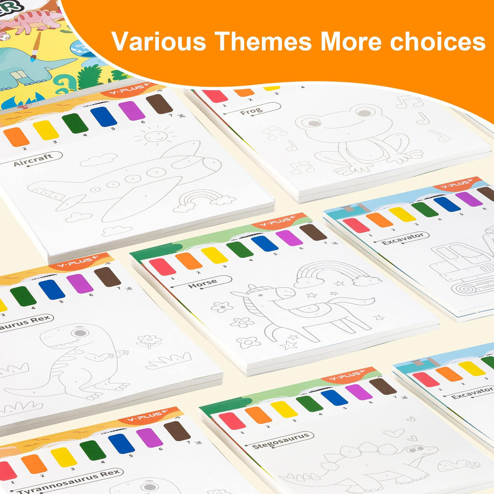 YPLUS Paint with Water patterns highlight varied scenes inspiring imagination.