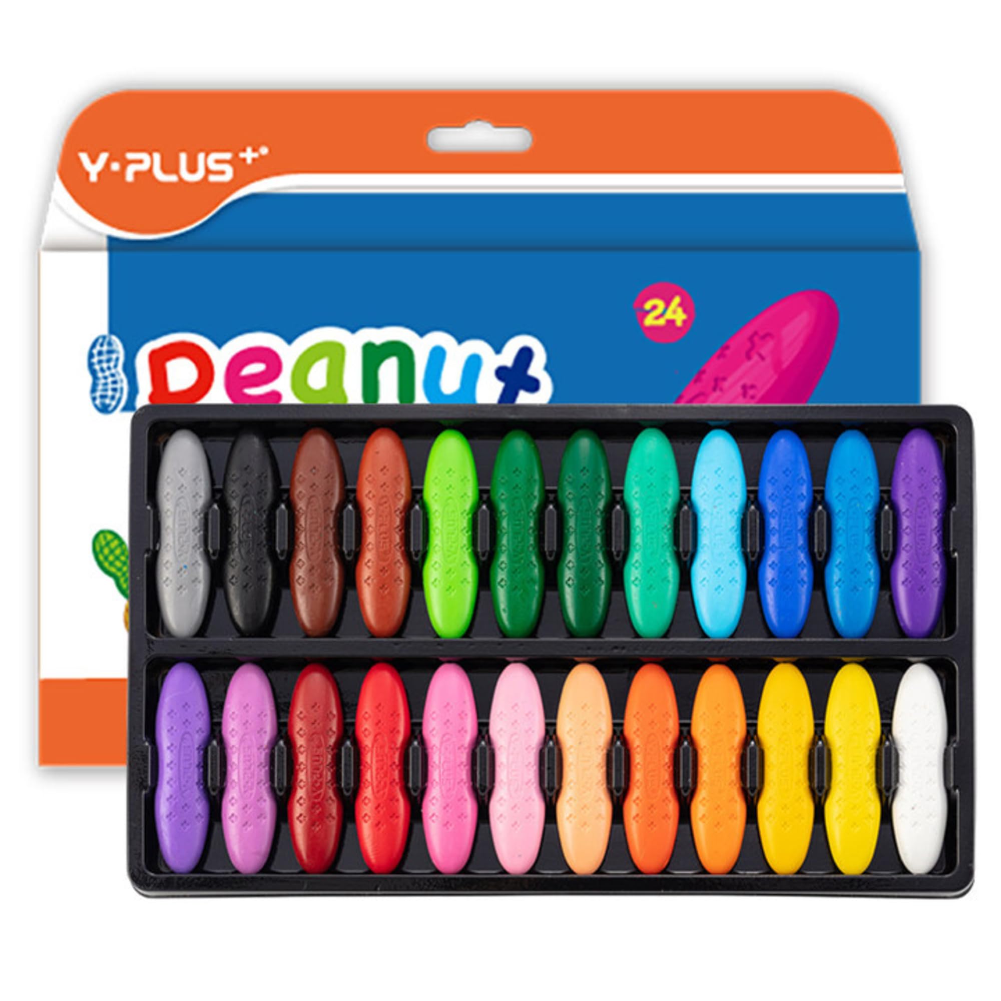 YPLUS peanut crayons 24 colors pack for versatile kids coloring sessions at home