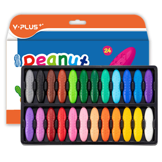 YPLUS peanut crayons 24 colors pack for versatile kids coloring sessions at home