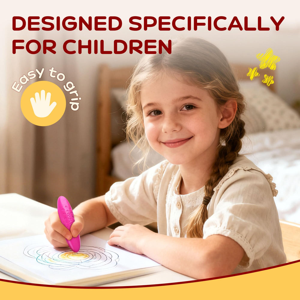 YPLUS Peanut Crayons bright vibrant colors for expressive drawings on paper.