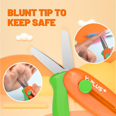 YPLUS safety scissors with blunt nibs protect little fingers during arts and crafts