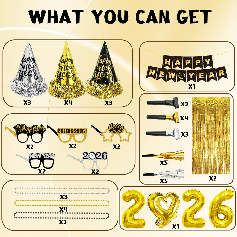 YQUQWN New Year glasses add playful flair for gatherings and photos.