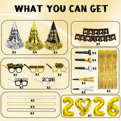 YQUQWN New Year glasses add playful flair for gatherings and photos.