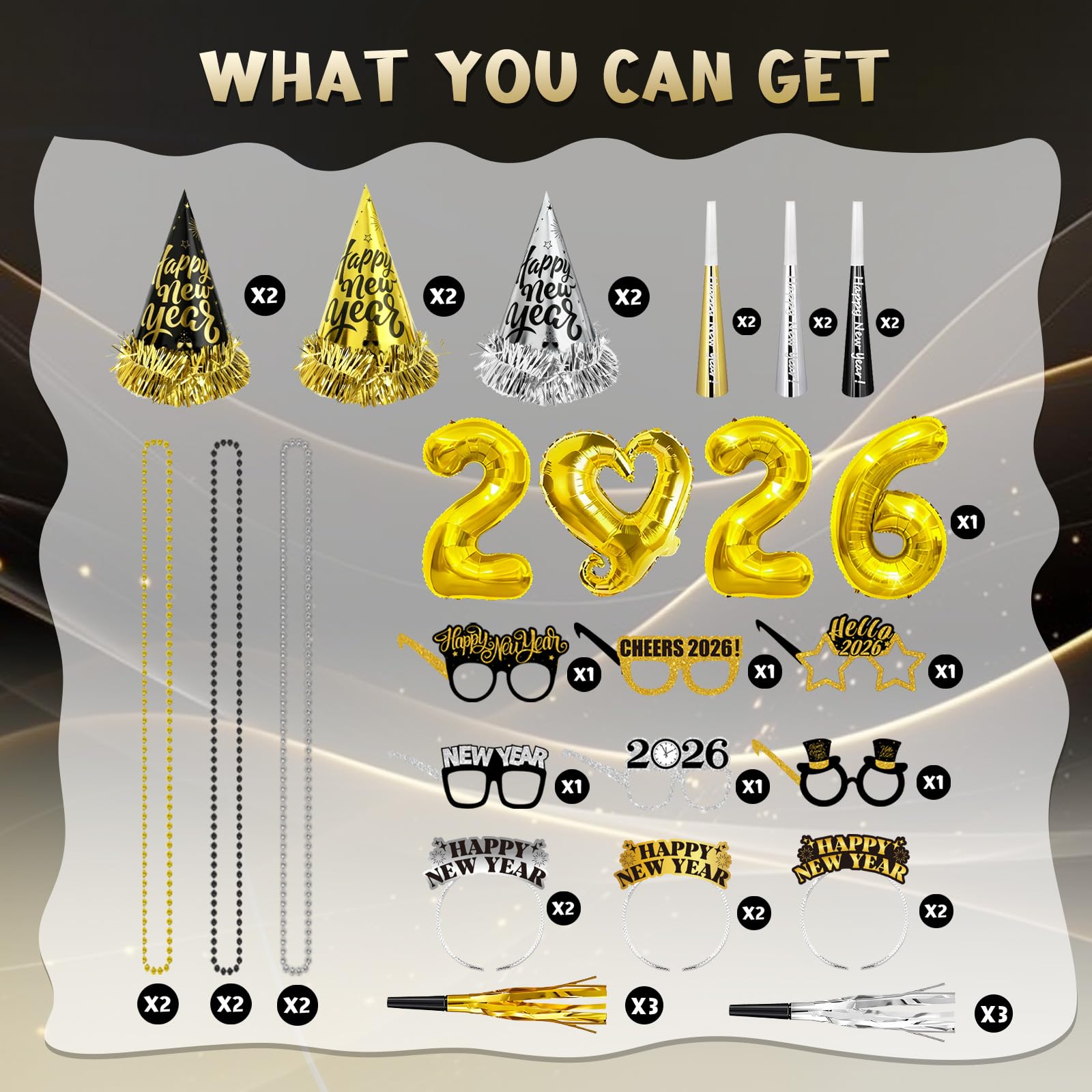 YQUQWN novelty glasses showcase six styles for playful, shareable party selfies.