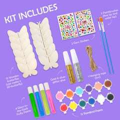 Yrinfay gems and glitter glue add sparkle to butterfly decorations.