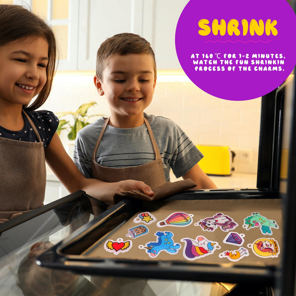 Yrinfay pre-cut shrink plastic sheets feature bold, kid-friendly prints.