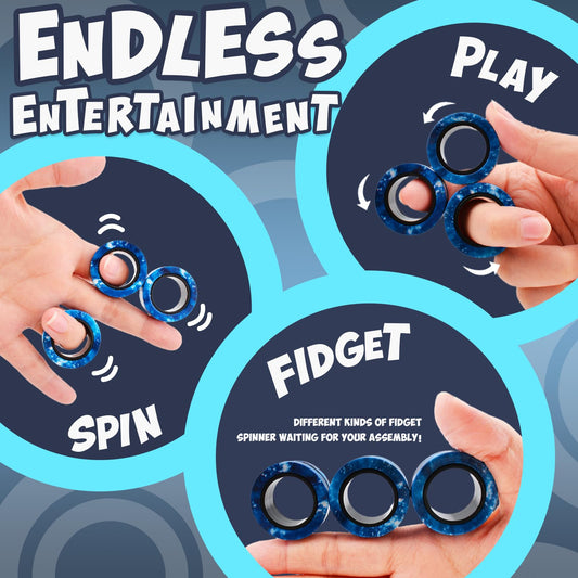 Yrissmiss magnetic rings set provides tactile play to ease stress during breaks.