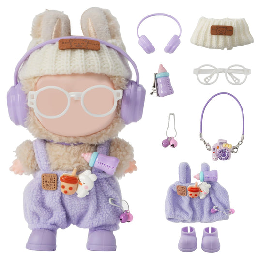 Yrlisfon 8-piece doll clothes set for 17cm dolls, easy dress-up play.
