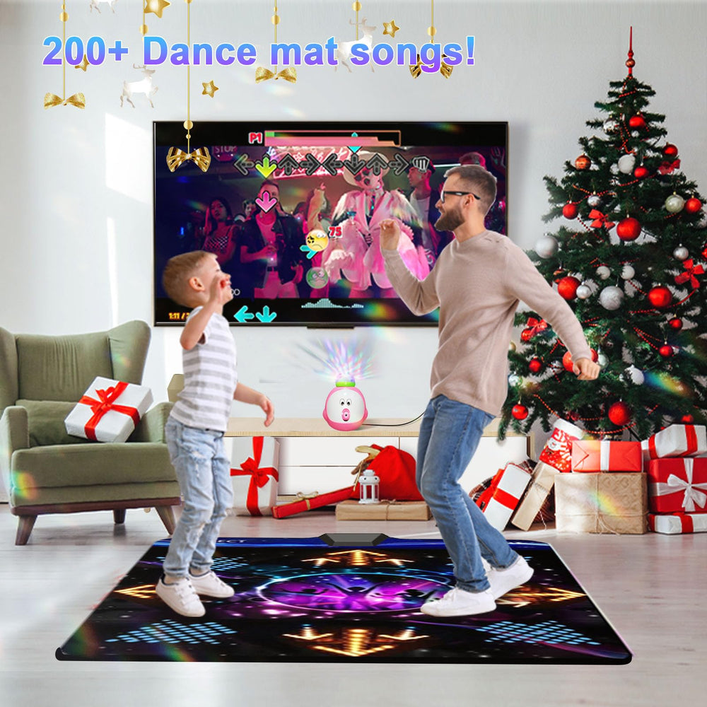 YRPRSODF dance mat with vibrant LED lighting enhances party atmosphere.