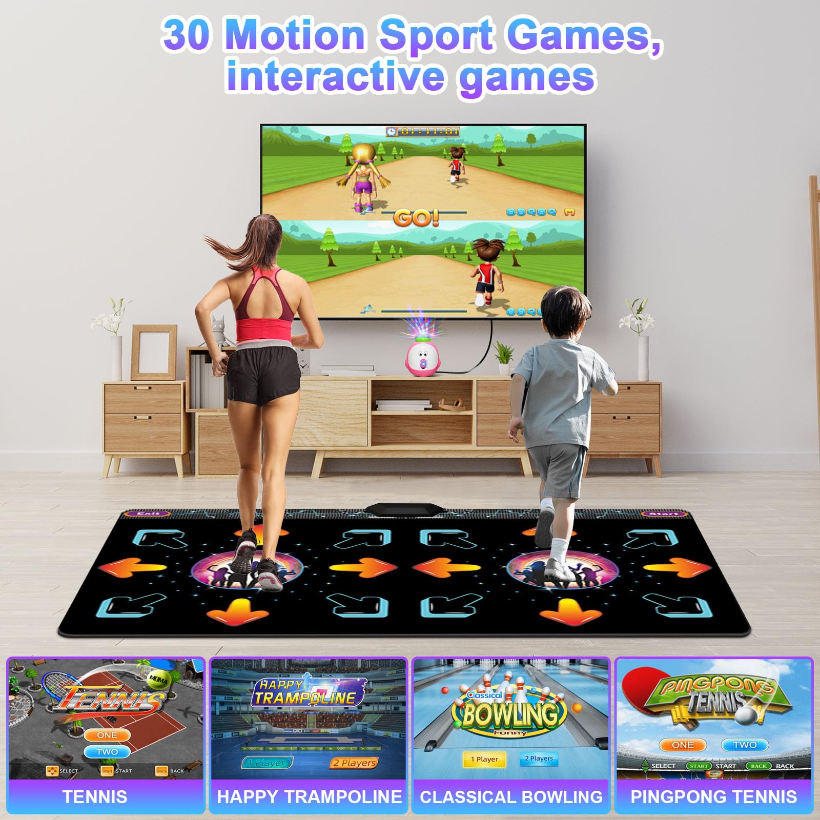 YRPRSODF Dance Mat with 3D AR camera creates immersive body-movement gameplay.