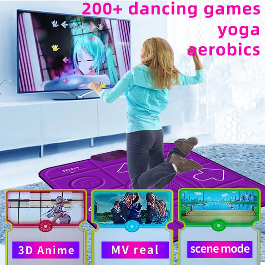 YRPRSODF Dance Mat adults exercising at home for friendly cardio and family time.