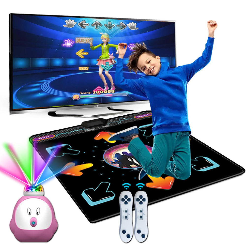 YRPRSODF dance mat front view with two players for active family fun