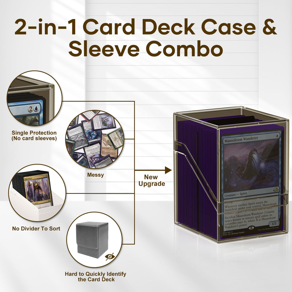 YSCare acrylic deck box, high transparency to identify decks at a glance