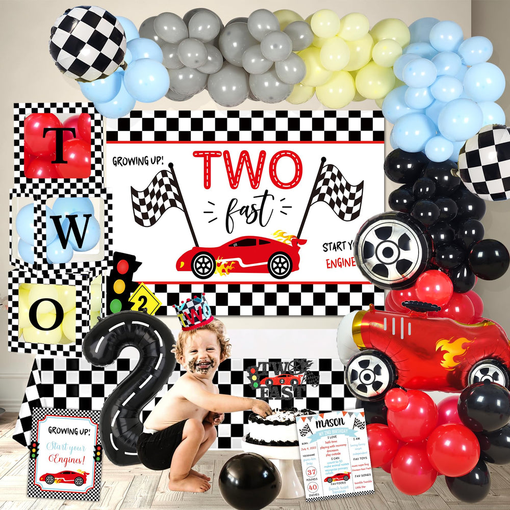 YSHMFEUX checkered flag table decor creates dynamic party vibe