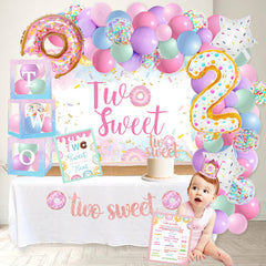 YSHMFEUX glitter two sweet banner adds shimmer to decor.