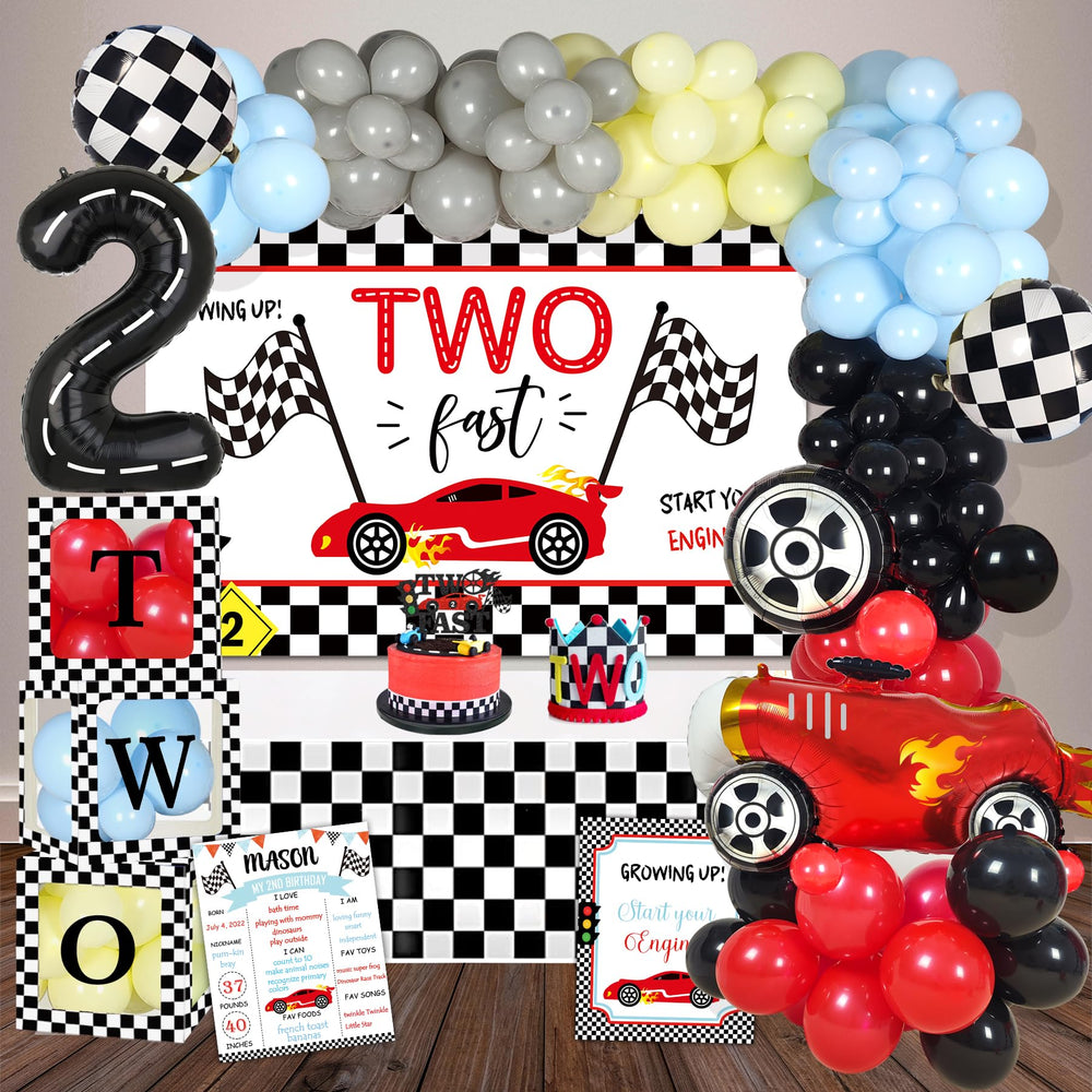 YSHMFEUX two-fast birthday backdrop for vibrant party photos