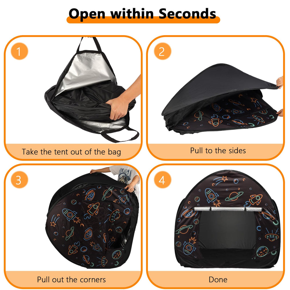 Ysityum sensory tent privacy velcro covers customize light and sound levels.
