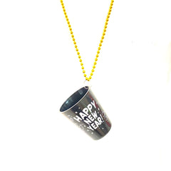 YSPPF Silver cup necklace shines during night celebrations.