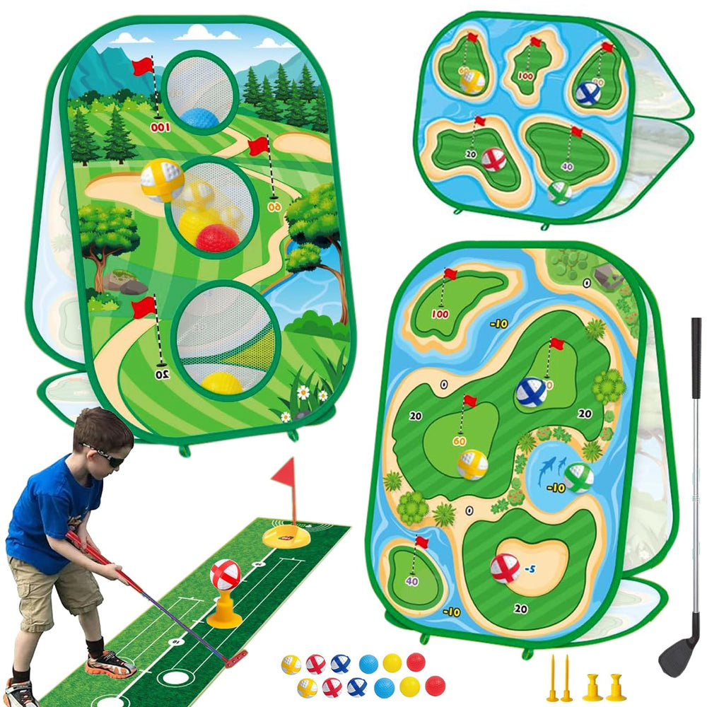 YSZZYSM 4-in-1 kids sticky golf club aiding at-home practice and coordination.