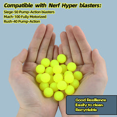 YTSWELE Nerf Hyper-series ammo matches Rush-40, Mach-100, Siege-50 blasters for smooth play.