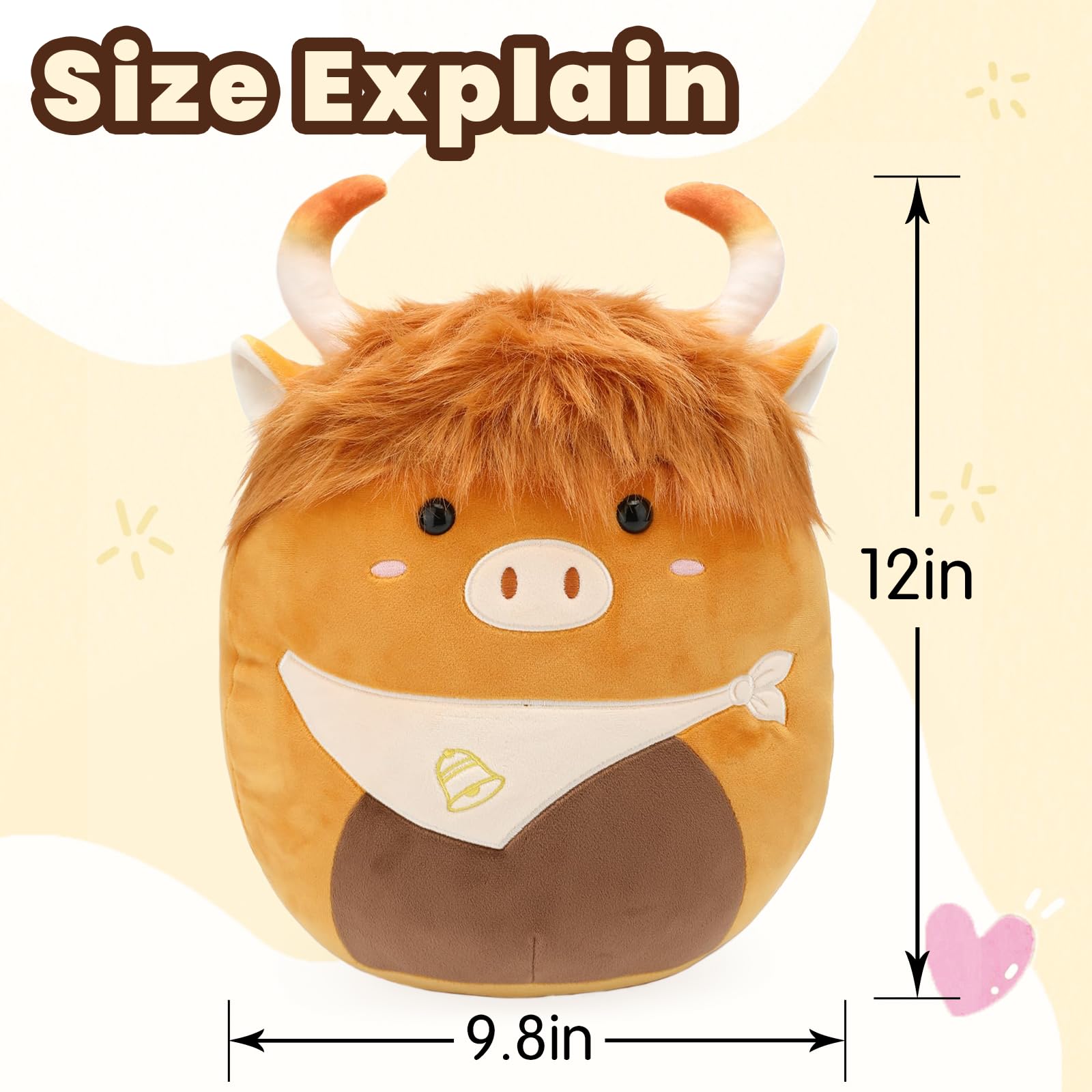 Yytoyshop Highland Cows Plush Bedroom Scene adds warmth to the space