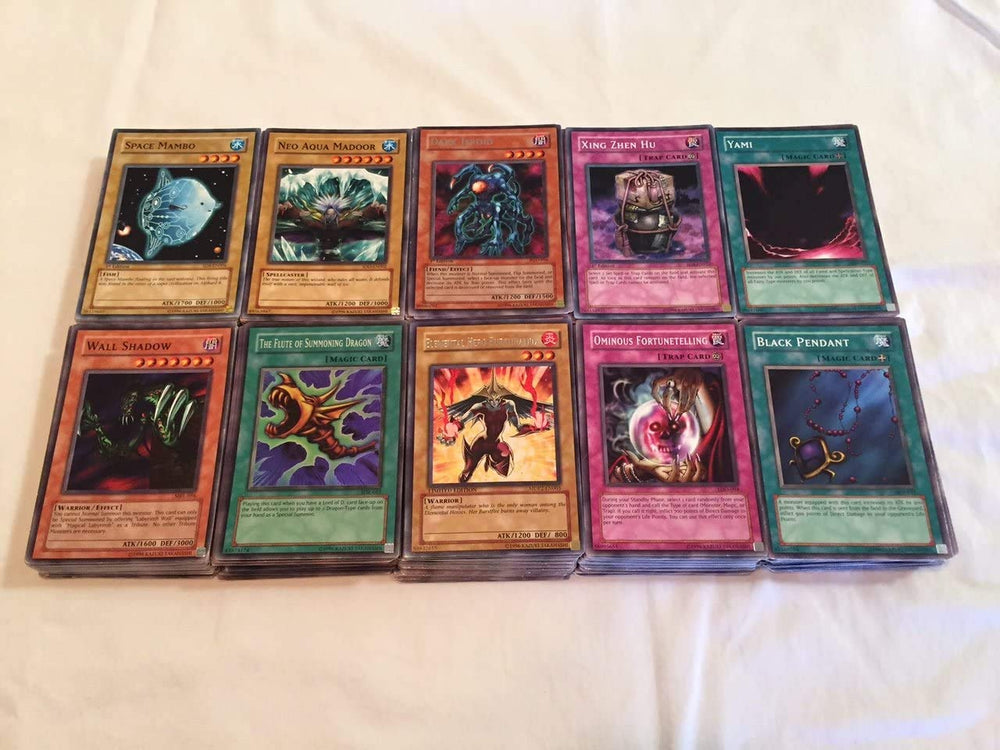 Yu-Gi-Oh! 500-card assortment front view for collection and trades.