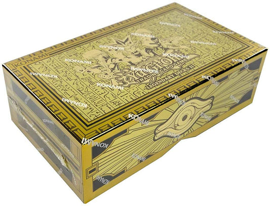 Yu-Gi-Oh! Legendary Decks II starter box featuring Yugi, Kaiba, and Joey for epic duels.