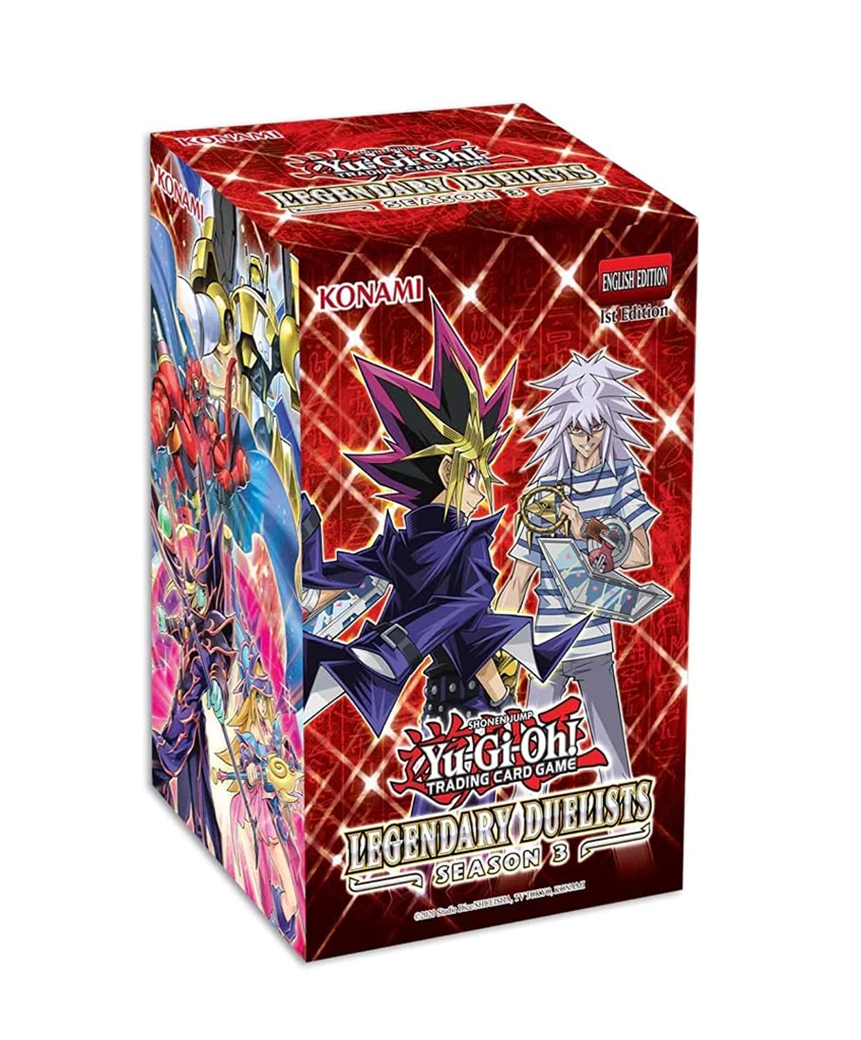 Yu-Gi-Oh! Season 3 booster box with Secret Rare and color-coded Ultra Rares for collectors.