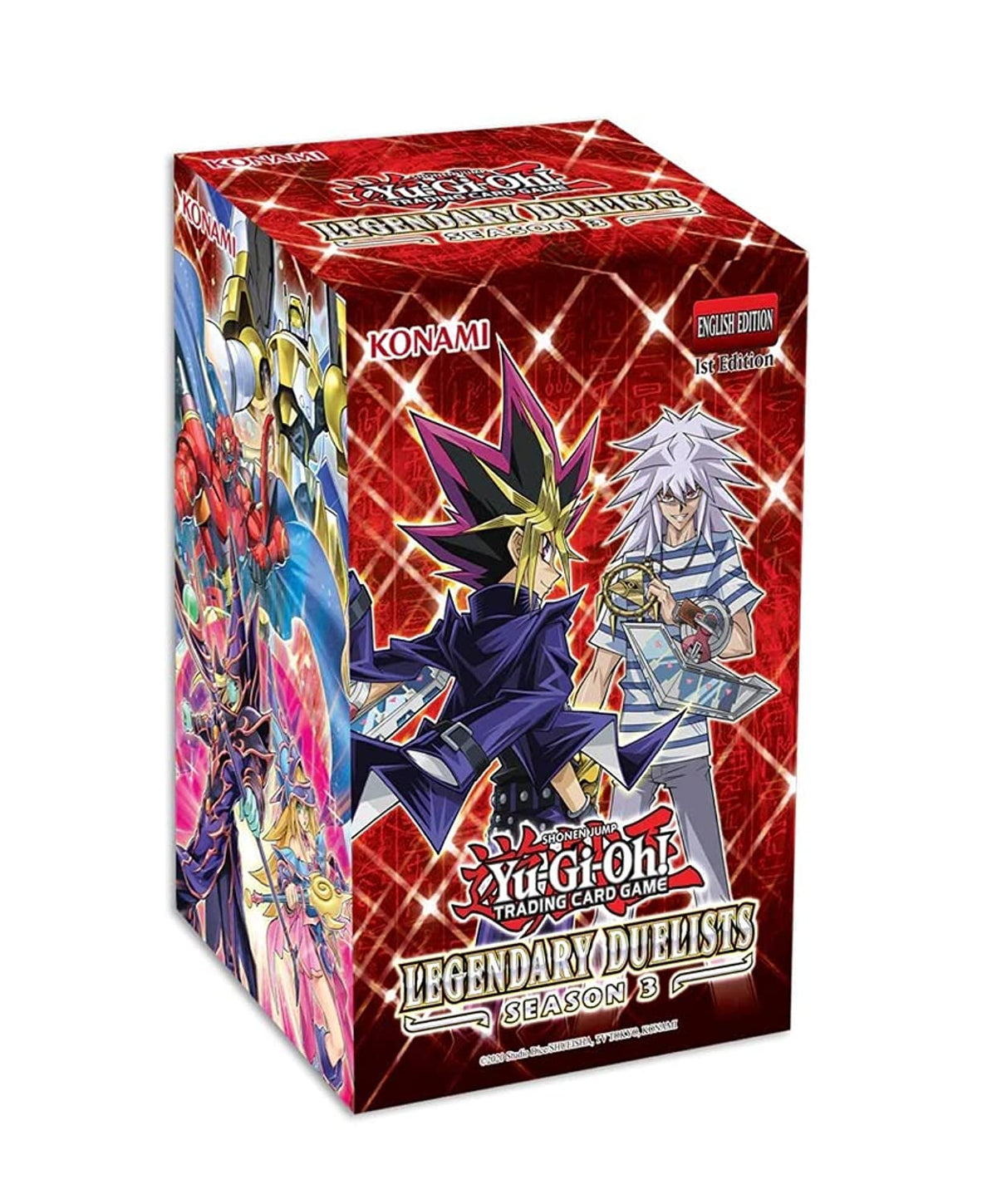 Yu-Gi-Oh! Season 3 booster box with Secret Rare and color-coded Ultra Rares for collectors.