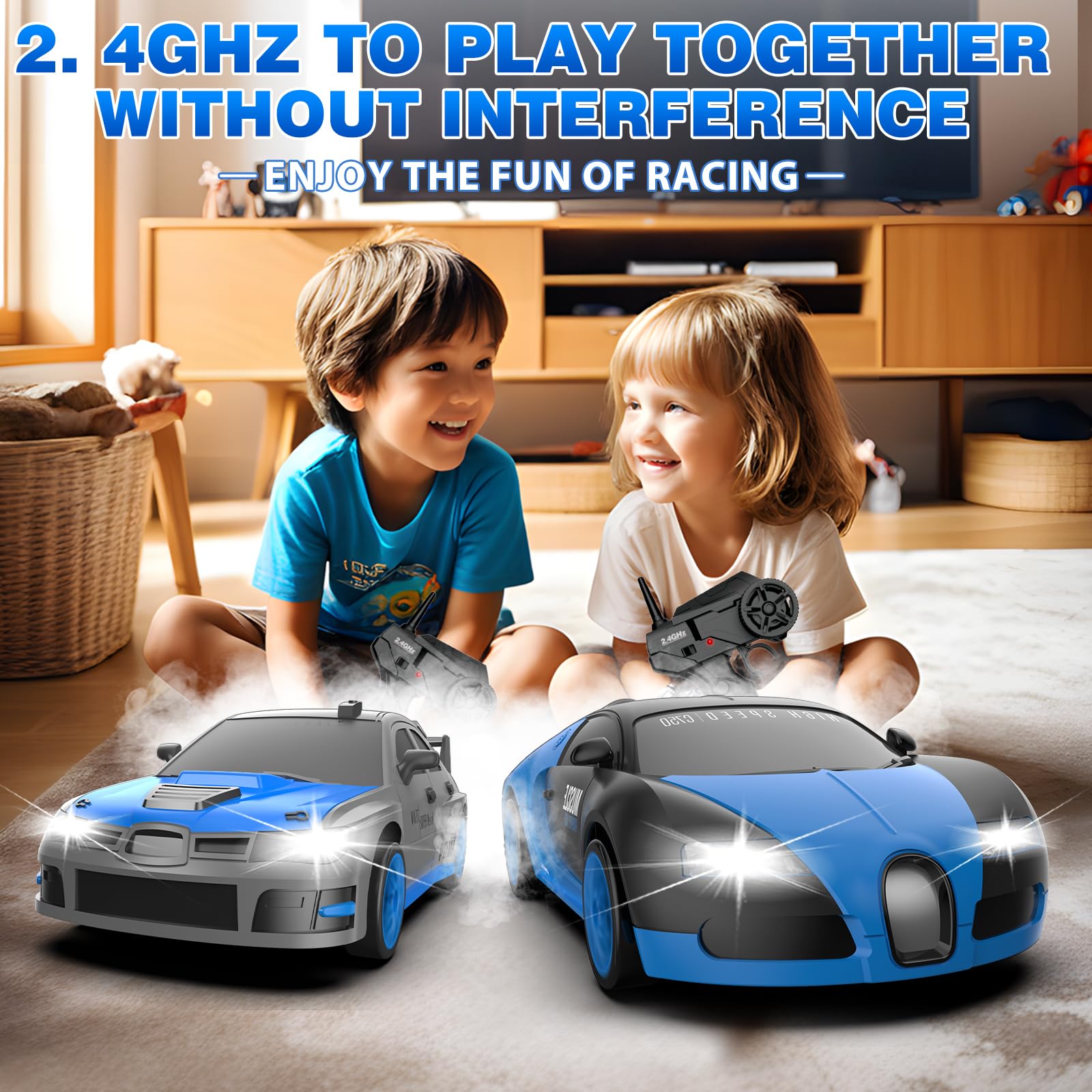 YUAN PLAN RC Drift Car blue box contents including Battery and remote
