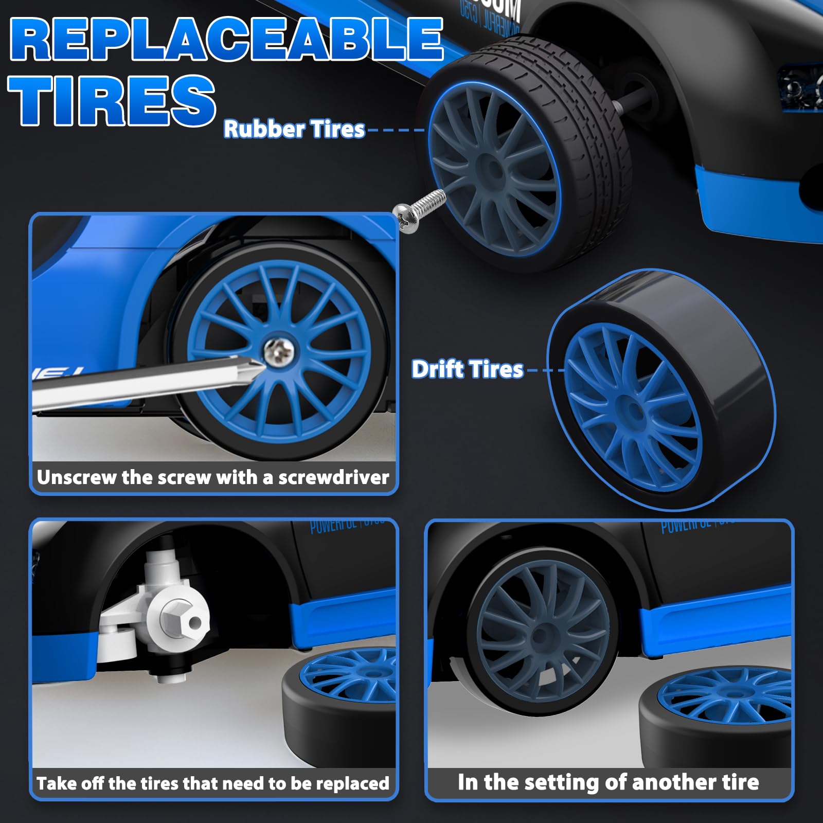 YUAN PLAN RC Drift Car blue drift tires for precise cornering