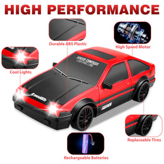 YUAN PLAN RC drift car rear view highlights rugged build for durable play